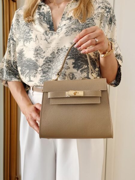 Włoska torebka 100% skóra Matthieu - taupe - Rozmiar Uniwersalny