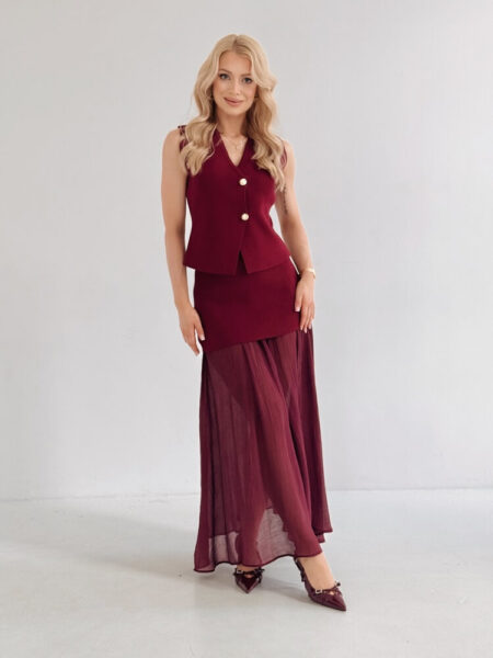 Komplet Perle - burgund - M/L