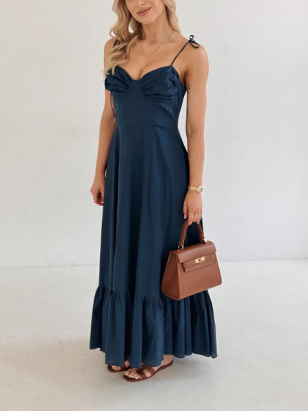 Sukienka Positano 100% bawełna - granat - M/L