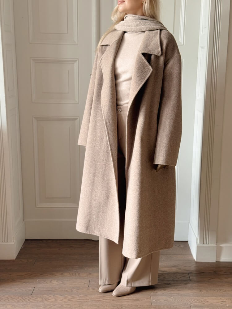 Wełniany płaszcz Carette – taupe - obrazek 22